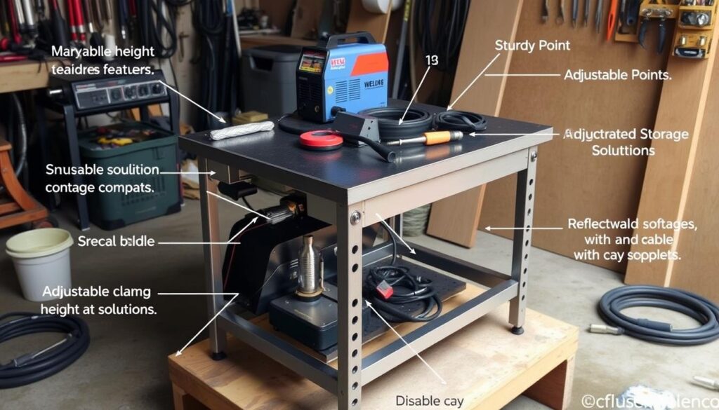 mini welding table features